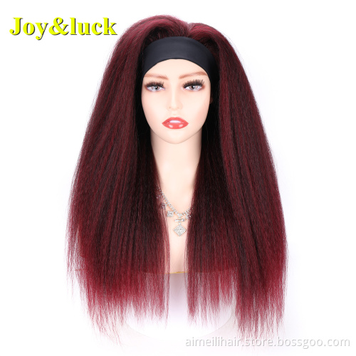 High Quality Wholesale Price Women's Headband Wigs Daily Life Natural Long Straight Black Color Soft Synthetic Ladies Hair Wig
